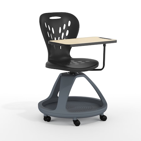 Flash Furniture Black Mobile Desk Chair - 360 Degree Tablet Rotation YU-YCX-019-BK-GG